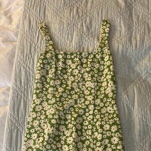 Green Floral Mini Dress